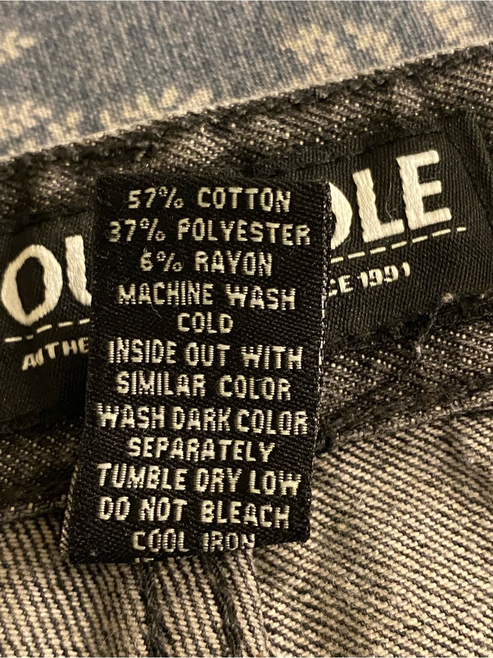 South Pole Y2K Men's Straight Jeans - Charcoal Loose Fit 36X30 - Picture 3 of 9